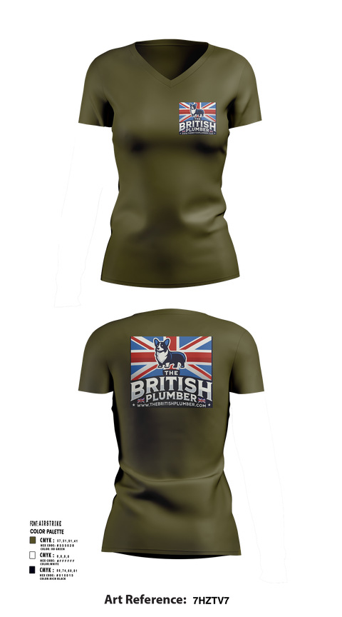 Womens Short Sleeve Vneck Shirt, The British Plumber, , Teamtime, Team time, sublimation, custom sports apparel, team uniforms, spirit wear, spiritwear, sports uniforms, custom shirts, team store, custom team store, fundraiser sports, apparel fundraiser