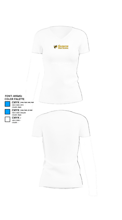 Glencoe High School Cross Country 9473724 Women's Short Sleeve V-neck Shirt - 18