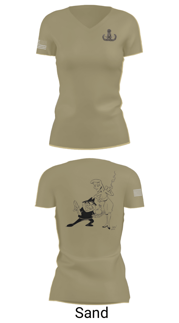 Women's Short Sleeve Vneck Shirt, 18th EOD Det, Army, Teamtime, Team time, sublimation, custom sports apparel, team uniforms, spirit wear, spiritwear, sports uniforms, custom shirts, team store, custom team store, fundraiser sports, apparel fundraiser