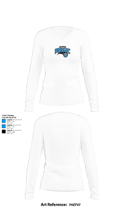 Magic 72123563 Women's Long Sleeve V-neck Shirt - 15
