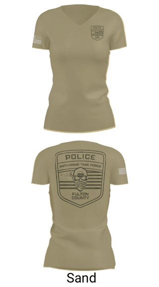 Womens Short Sleeve Vneck Shirt, Fulton County Anti-Crime Task Force, , Teamtime, Team time, sublimation, custom sports apparel, team uniforms, spirit wear, spiritwear, sports uniforms, custom shirts, team store, custom team store, fundraiser sports, apparel fundraiser