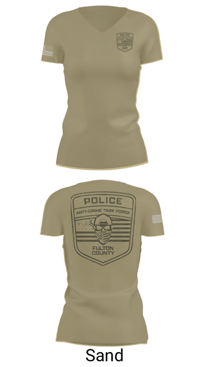Fulton County Anti-Crime Task Force 27594594 Women's Short Sleeve V-neck Shirt - 84