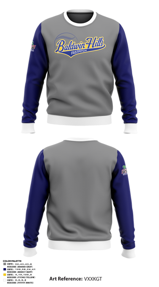 Crew Neck Sweatshirt, BALDWIN HILLS Softball, Softball, Teamtime, Team time, sublimation, custom sports apparel, team uniforms, spirit wear, spiritwear, sports uniforms, custom shirts, team store, custom team store, fundraiser sports, apparel fundraiser