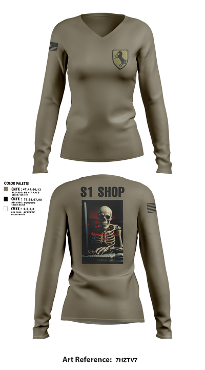 1/11 acr 73255623 Women's Long Sleeve V-neck Shirt - 4