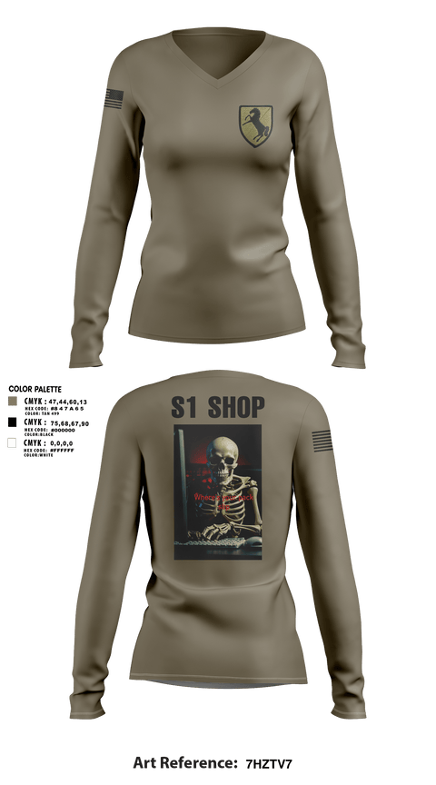 Womens Long Sleeve Vneck Shirt, 1/11 acr, Army, Teamtime, Team time, sublimation, custom sports apparel, team uniforms, spirit wear, spiritwear, sports uniforms, custom shirts, team store, custom team store, fundraiser sports, apparel fundraiser