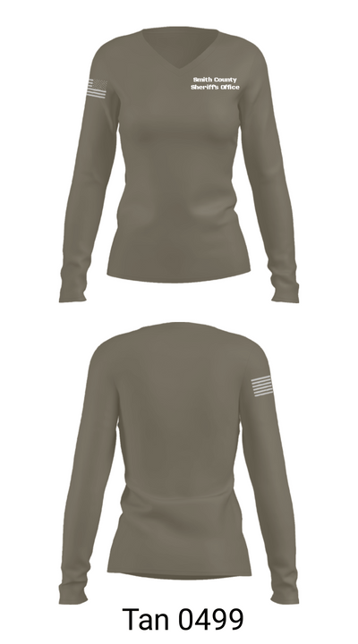 Smith County Sheriff’s Office 14226582 Women's Long Sleeve V-neck Shirt - 73