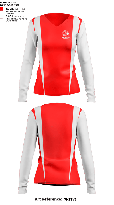 Parkersburg High School Basketball 71094089 Women's Long Sleeve V-neck Shirt - 1