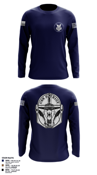Long Sleeve Performance Shirt, USS Patriot, Navy, Teamtime, Team time, sublimation, custom sports apparel, team uniforms, spirit wear, spiritwear, sports uniforms, custom shirts, team store, custom team store, fundraiser sports, apparel fundraiser