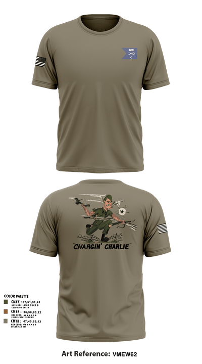 C Co 1-125th IN 33854609 Old School Cotton Feel Shirt - 3