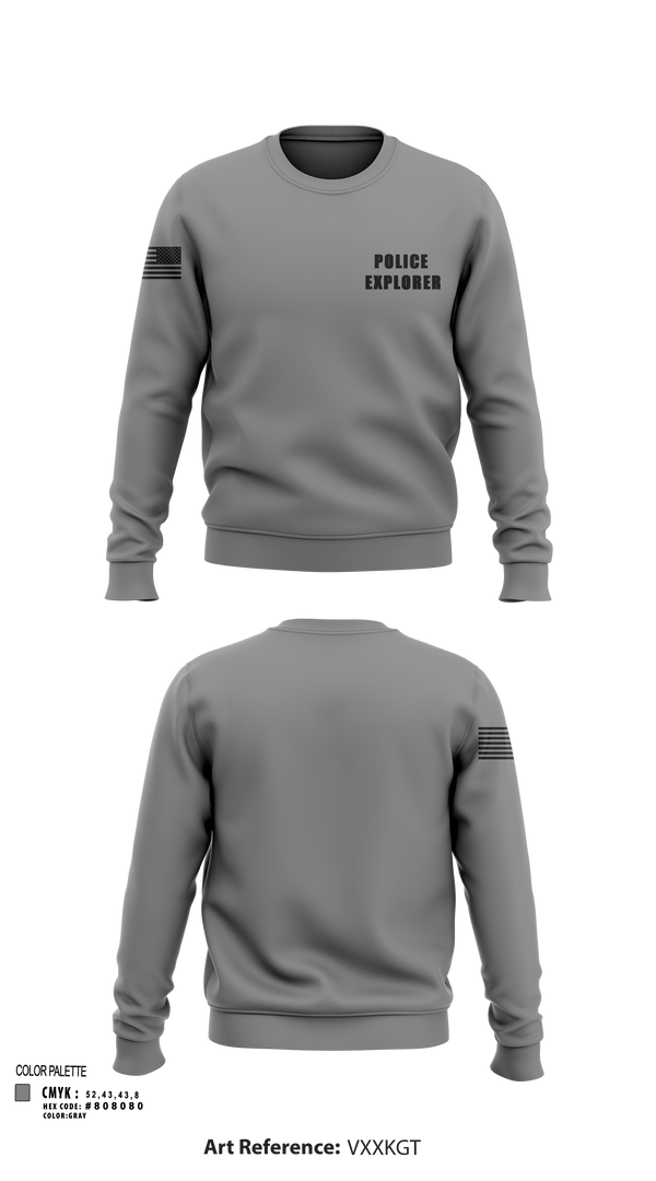 Crew Neck Sweatshirt, Police Explorer, Police, Teamtime, Team time, sublimation, custom sports apparel, team uniforms, spirit wear, spiritwear, sports uniforms, custom shirts, team store, custom team store, fundraiser sports, apparel fundraiser