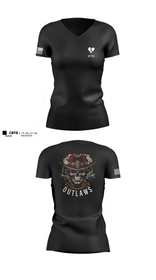Womens Short Sleeve Vneck Shirt, Outlaw Platoon, , Teamtime, Team time, sublimation, custom sports apparel, team uniforms, spirit wear, spiritwear, sports uniforms, custom shirts, team store, custom team store, fundraiser sports, apparel fundraiser