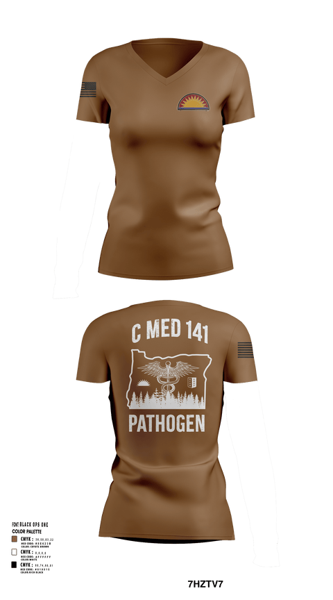 Womens Short Sleeve Vneck Shirt, C MED 141, National Guard, Teamtime, Team time, sublimation, custom sports apparel, team uniforms, spirit wear, spiritwear, sports uniforms, custom shirts, team store, custom team store, fundraiser sports, apparel fundraiser