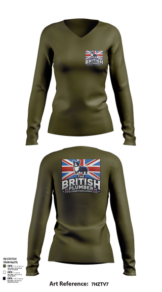 Womens Long Sleeve Vneck Shirt, The British Plumber, , Teamtime, Team time, sublimation, custom sports apparel, team uniforms, spirit wear, spiritwear, sports uniforms, custom shirts, team store, custom team store, fundraiser sports, apparel fundraiser