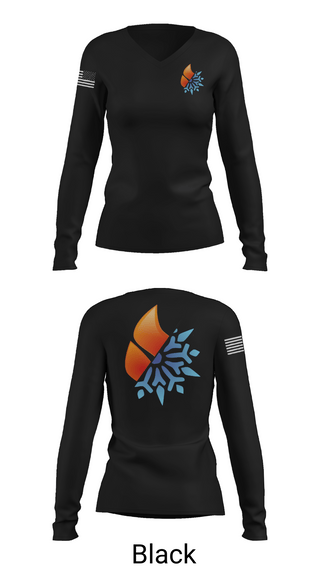 Womens Long Sleeve Vneck Shirt, Pointer services hvac, , Teamtime, Team time, sublimation, custom sports apparel, team uniforms, spirit wear, spiritwear, sports uniforms, custom shirts, team store, custom team store, fundraiser sports, apparel fundraiser