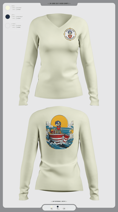 Red beard Adventures 16811044 Women's Long Sleeve V-neck Shirt -1 9