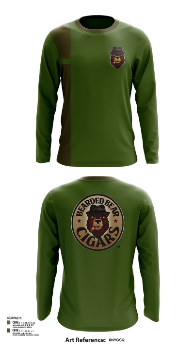 Bearded Bear Cigars 58780809 Long Sleeve Performance Shirt 105
