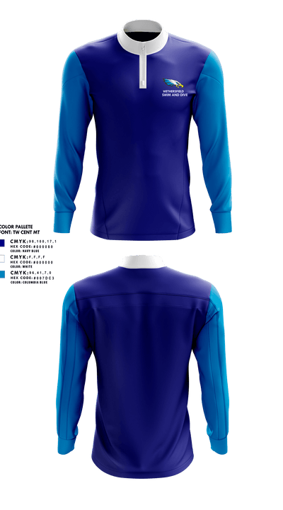 Wethersfield High School Swimming 91807483 Quarter Zip Jacket - 1 (1)