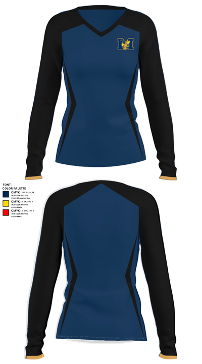 Moorefield High School Softball 52504987 Women's Long Sleeve V-neck Shirt - 28