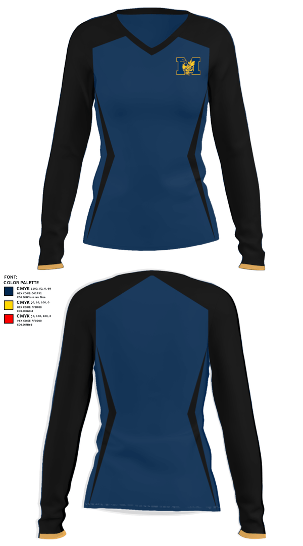 Women's Long Sleeve Vneck Shirt, Moorefield High School Softball, Softball, Teamtime, Team time, sublimation, custom sports apparel, team uniforms, spirit wear, spiritwear, sports uniforms, custom shirts, team store, custom team store, fundraiser sports, apparel fundraiser