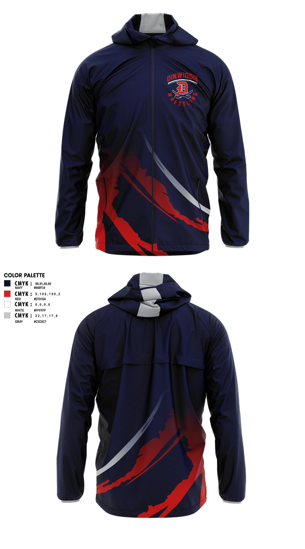 Windbreaker, Dinwiddie High School Wrestling, Wrestling, Teamtime, Team time, sublimation, custom sports apparel, team uniforms, spirit wear, spiritwear, sports uniforms, custom shirts, team store, custom team store, fundraiser sports, apparel fundraiser