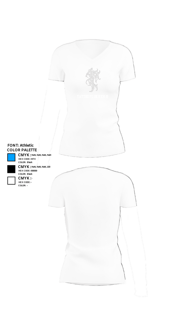 Womens Short Sleeve Vneck Shirt, Tattoo flokkehh, , Teamtime, Team time, sublimation, custom sports apparel, team uniforms, spirit wear, spiritwear, sports uniforms, custom shirts, team store, custom team store, fundraiser sports, apparel fundraiser