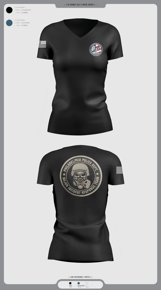 Womens Short Sleeve Vneck Shirt, Philadelphia Police Counter Terrorism Operations, Police, Teamtime, Team time, sublimation, custom sports apparel, team uniforms, spirit wear, spiritwear, sports uniforms, custom shirts, team store, custom team store, fundraiser sports, apparel fundraiser