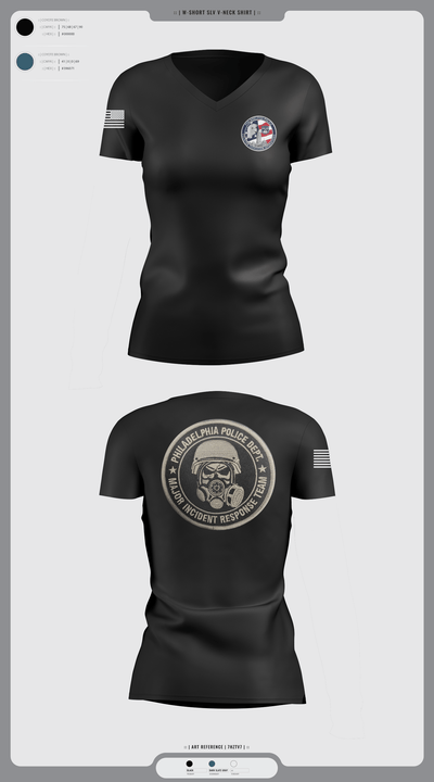 Philadelphia Police Counter Terrorism Operations 96724572 Women's Short Sleeve V-neck Shirt - 1