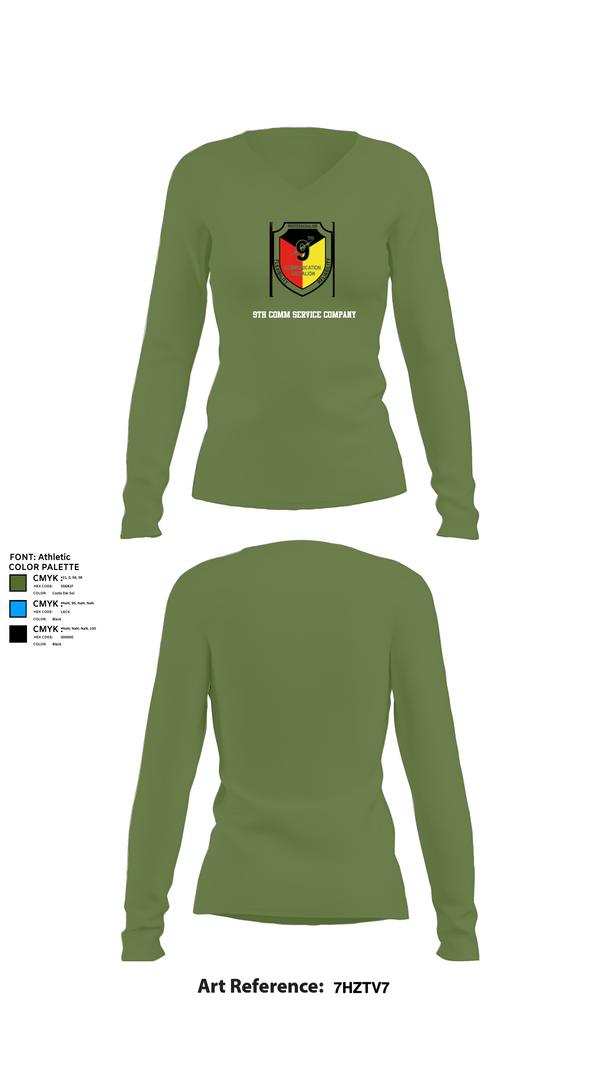 Womens Long Sleeve Vneck Shirt, 9th Comm Service company, Marines, Teamtime, Team time, sublimation, custom sports apparel, team uniforms, spirit wear, spiritwear, sports uniforms, custom shirts, team store, custom team store, fundraiser sports, apparel fundraiser