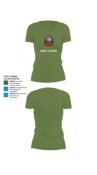 Women's Short Sleeve Vneck Shirt, AIMD IWAKUNI, Navy, Teamtime, Team time, sublimation, custom sports apparel, team uniforms, spirit wear, spiritwear, sports uniforms, custom shirts, team store, custom team store, fundraiser sports, apparel fundraiser