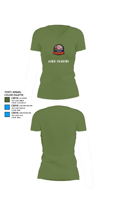 AIMD IWAKUNI 84640039 Women's Short Sleeve V-neck Shirt - 42