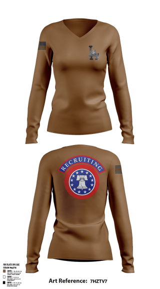Womens Long Sleeve Vneck Shirt, 10th SFG(A), , Teamtime, Team time, sublimation, custom sports apparel, team uniforms, spirit wear, spiritwear, sports uniforms, custom shirts, team store, custom team store, fundraiser sports, apparel fundraiser