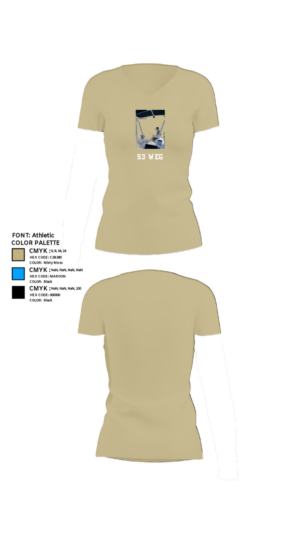 Women's Short Sleeve Vneck Shirt, 53 weg, Air Force, Teamtime, Team time, sublimation, custom sports apparel, team uniforms, spirit wear, spiritwear, sports uniforms, custom shirts, team store, custom team store, fundraiser sports, apparel fundraiser