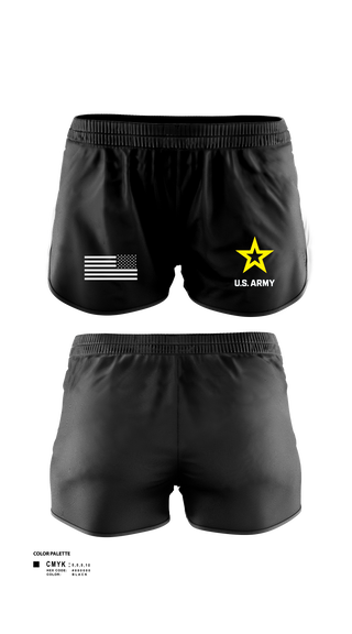 Womens Shorts, Wilmington Army Recruiting Station, Army, Teamtime, Team time, sublimation, custom sports apparel, team uniforms, spirit wear, spiritwear, sports uniforms, custom shirts, team store, custom team store, fundraiser sports, apparel fundraiser