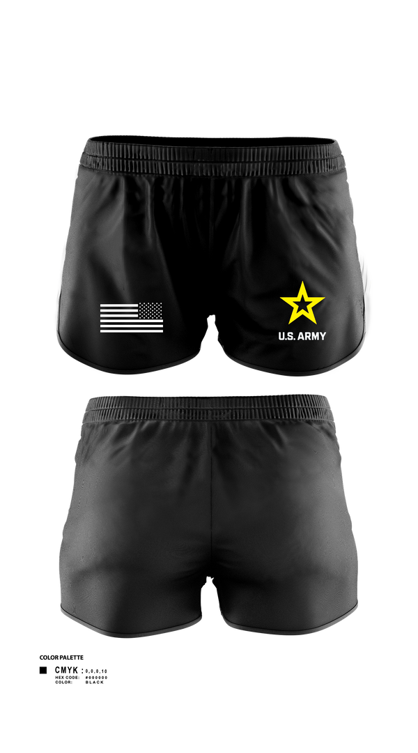 Womens Shorts, Wilmington Army Recruiting Station, Army, Teamtime, Team time, sublimation, custom sports apparel, team uniforms, spirit wear, spiritwear, sports uniforms, custom shirts, team store, custom team store, fundraiser sports, apparel fundraiser