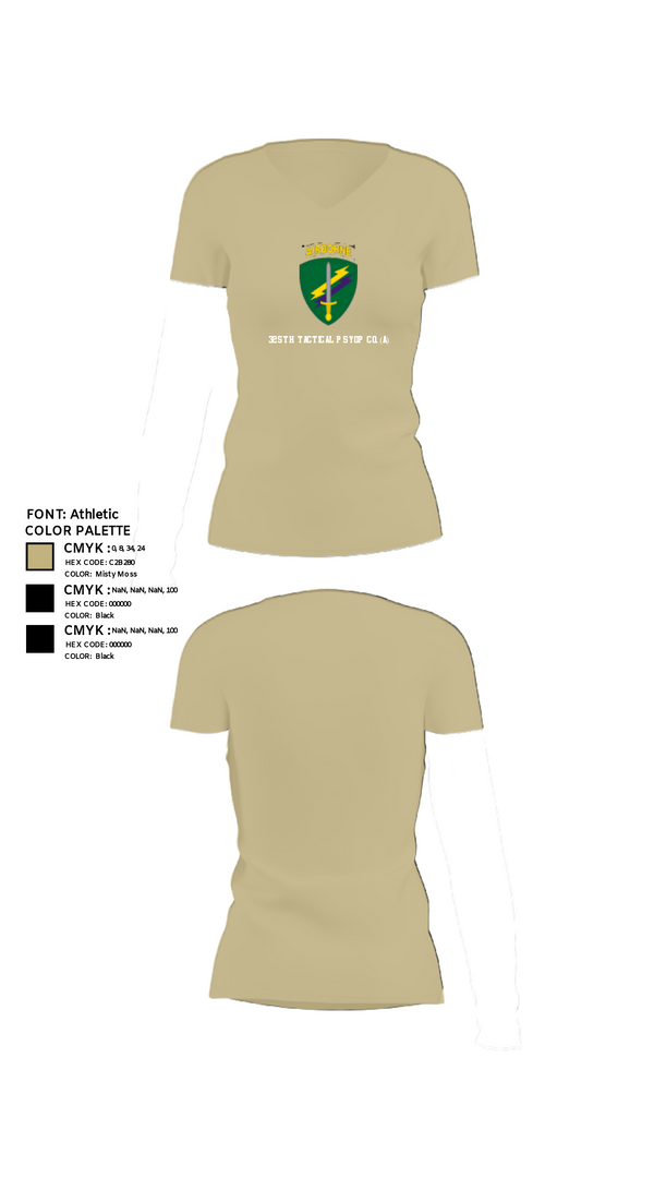Women's Short Sleeve Vneck Shirt, 325th Tactical PSYOP Co. (A), Army, Teamtime, Team time, sublimation, custom sports apparel, team uniforms, spirit wear, spiritwear, sports uniforms, custom shirts, team store, custom team store, fundraiser sports, apparel fundraiser