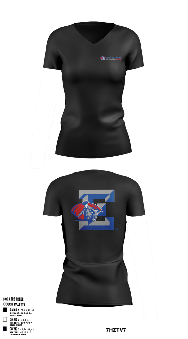 Womens Short Sleeve Vneck Shirt, Estacado High School Cheer, Cheer, Teamtime, Team time, sublimation, custom sports apparel, team uniforms, spirit wear, spiritwear, sports uniforms, custom shirts, team store, custom team store, fundraiser sports, apparel fundraiser