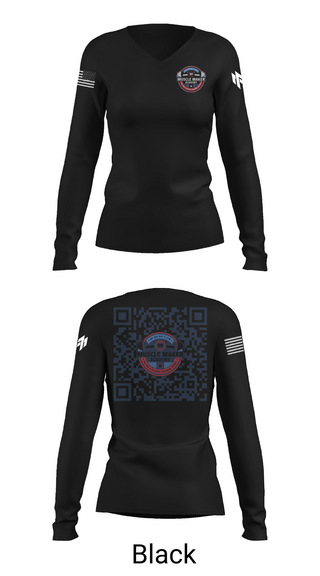 Womens Long Sleeve Vneck Shirt 1, Muscle Maker Academy, , Teamtime, Team time, sublimation, custom sports apparel, team uniforms, spirit wear, spiritwear, sports uniforms, custom shirts, team store, custom team store, fundraiser sports, apparel fundraiser
