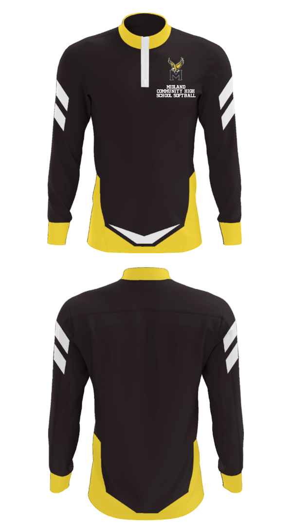 Quarter Zip Jacket, Midland Community High School Softball, Softball, Teamtime, Team time, sublimation, custom sports apparel, team uniforms, spirit wear, spiritwear, sports uniforms, custom shirts, team store, custom team store, fundraiser sports, apparel fundraiser