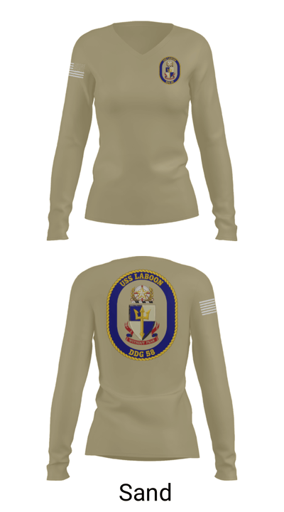 USS LABOON - DDG 58 14402394 Women's Long Sleeve V-neck Shirt - 92