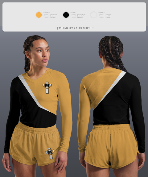 Womens Long Sleeve Vneck Shirt, Montini Catholic School, Spirit Store, Teamtime, Team time, sublimation, custom sports apparel, team uniforms, spirit wear, spiritwear, sports uniforms, custom shirts, team store, custom team store, fundraiser sports, apparel fundraiser
