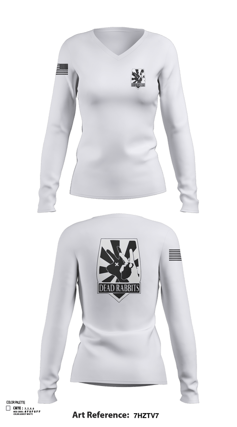 Womens Long Sleeve Vneck Shirt, Dead Rabbits, , Teamtime, Team time, sublimation, custom sports apparel, team uniforms, spirit wear, spiritwear, sports uniforms, custom shirts, team store, custom team store, fundraiser sports, apparel fundraiser