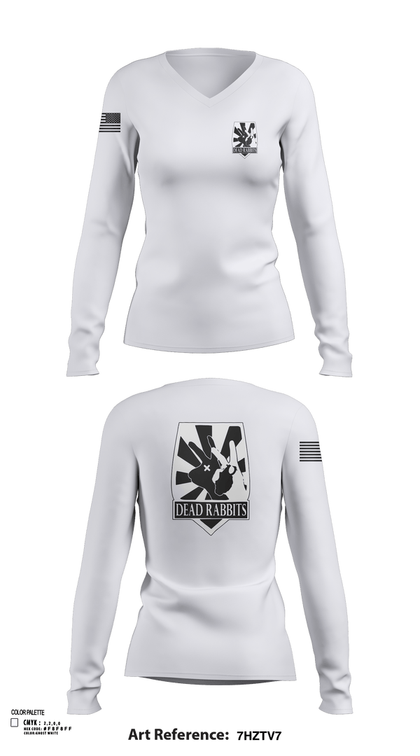 Womens Long Sleeve Vneck Shirt, Dead Rabbits, , Teamtime, Team time, sublimation, custom sports apparel, team uniforms, spirit wear, spiritwear, sports uniforms, custom shirts, team store, custom team store, fundraiser sports, apparel fundraiser