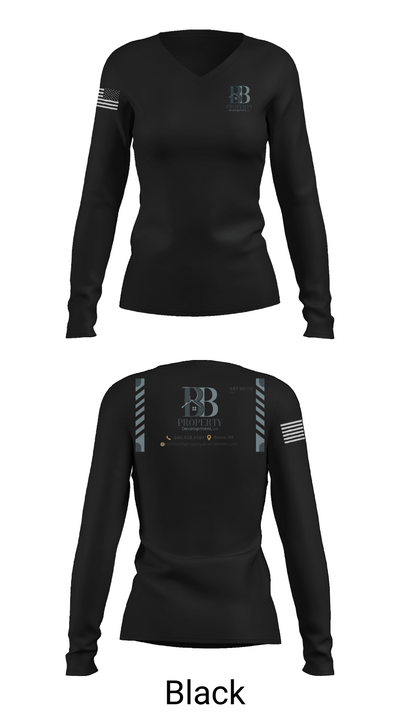 BB PROPERTY DEVELOPMENT 19213306 Women's Long Sleeve V-neck Shirt - 35