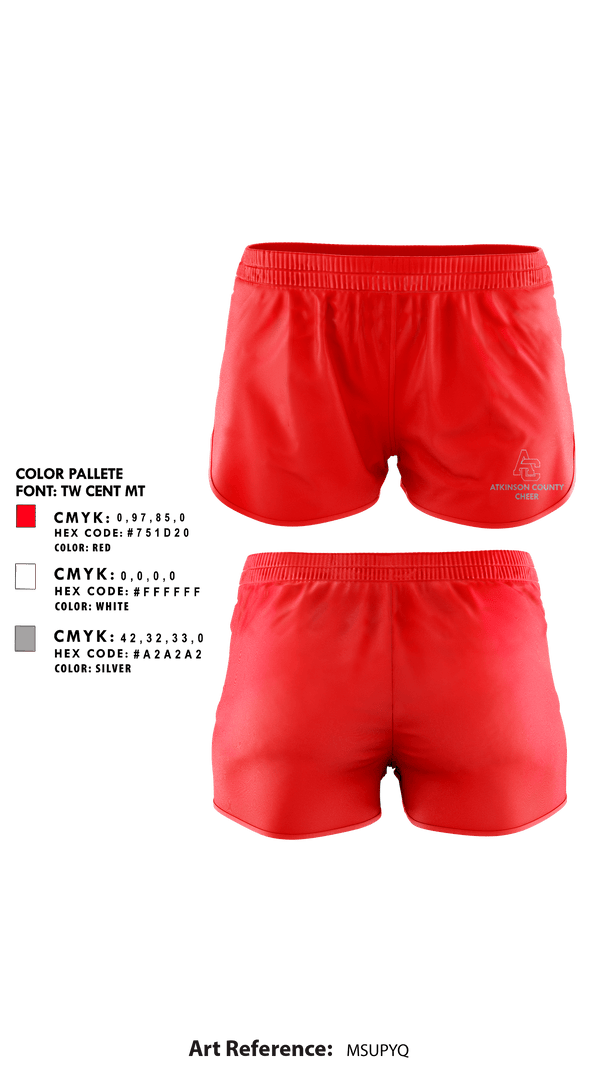 Womens Shorts, Atkinson County High School Cheer, Cheer, Teamtime, Team time, sublimation, custom sports apparel, team uniforms, spirit wear, spiritwear, sports uniforms, custom shirts, team store, custom team store, fundraiser sports, apparel fundraiser