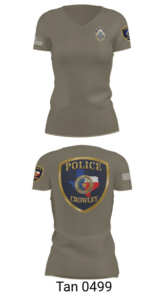 Womens Short Sleeve Vneck Shirt, Crowley Police Department, , Teamtime, Team time, sublimation, custom sports apparel, team uniforms, spirit wear, spiritwear, sports uniforms, custom shirts, team store, custom team store, fundraiser sports, apparel fundraiser