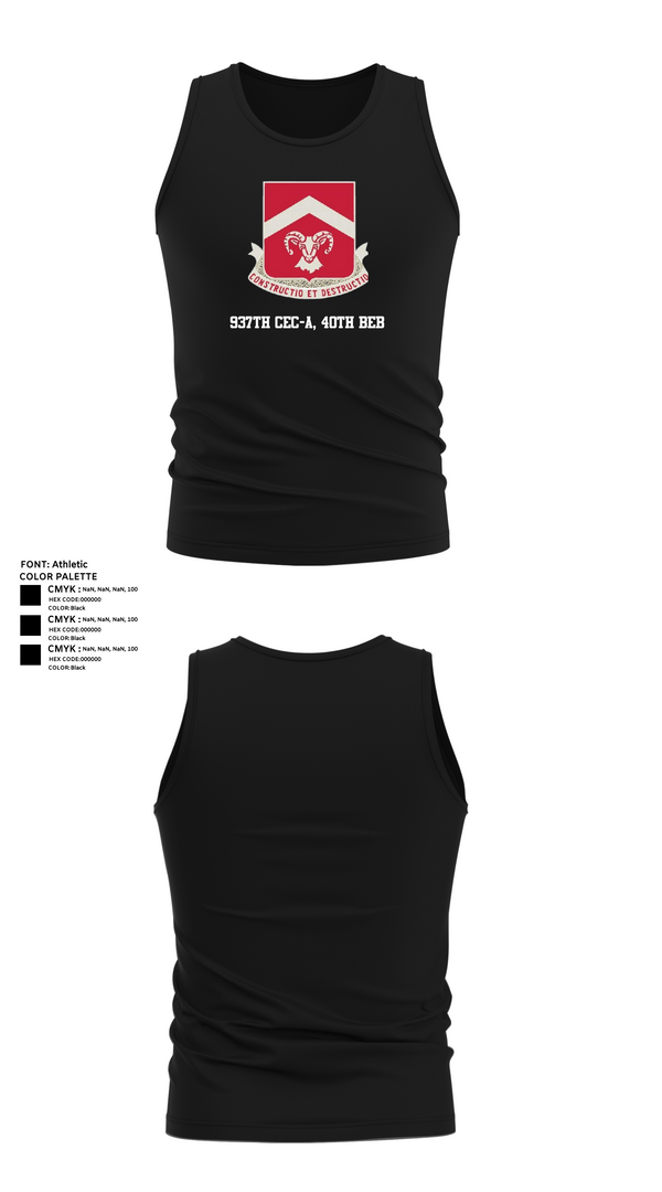 Tank Top, 937th CEC-A, 40th BEB, Army, Teamtime, Team time, sublimation, custom sports apparel, team uniforms, spirit wear, spiritwear, sports uniforms, custom shirts, team store, custom team store, fundraiser sports, apparel fundraiser