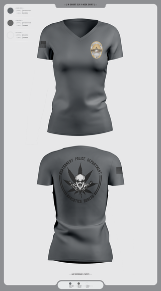 Womens Short Sleeve Vneck Shirt, NARCOTICS BUREAU, Police, Teamtime, Team time, sublimation, custom sports apparel, team uniforms, spirit wear, spiritwear, sports uniforms, custom shirts, team store, custom team store, fundraiser sports, apparel fundraiser