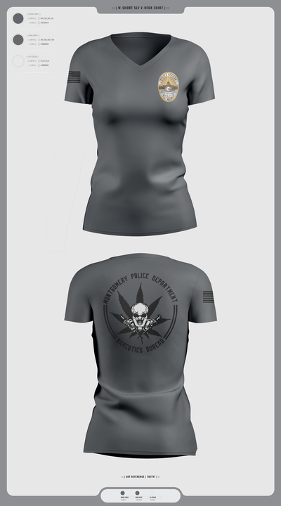 NARCOTICS BUREAU Women's Short Sleeve V-neck Shirt - 1