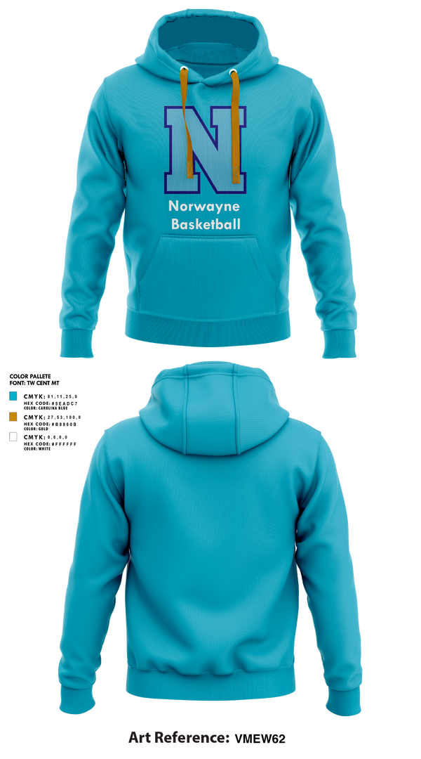 Hoodie, Norwayne Middle School Basketball, Men's Basketball, Teamtime, Team time, sublimation, custom sports apparel, team uniforms, spirit wear, spiritwear, sports uniforms, custom shirts, team store, custom team store, fundraiser sports, apparel fundraiser
