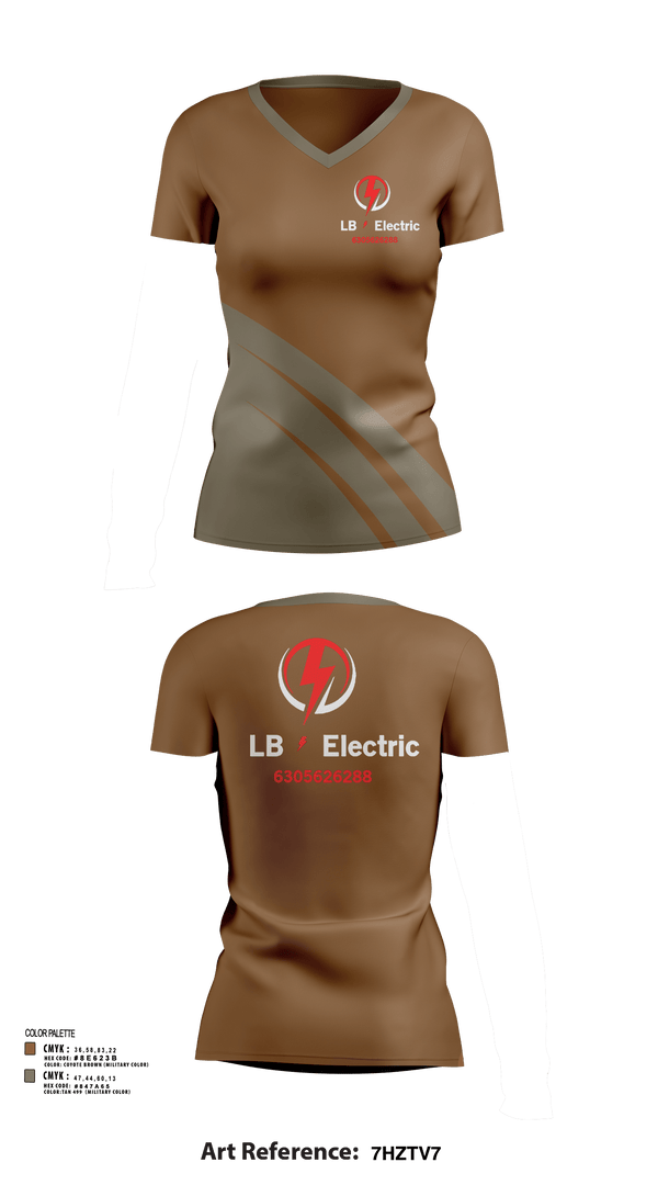 Lb electric 75532931 Women's Short Sleeve V-neck Shirt - 121